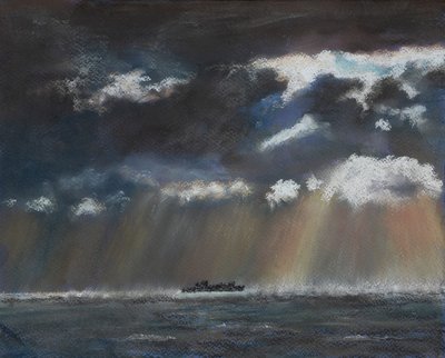 Squalls at sea, 2022 (pastel) de Margo Starkey
