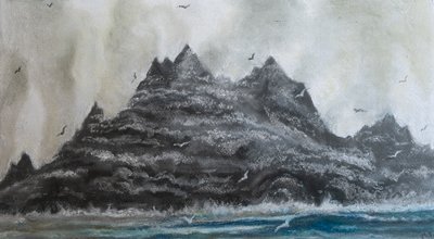 Mares turbulentos. S Irlanda, 2020 (pastel) de Margo Starkey