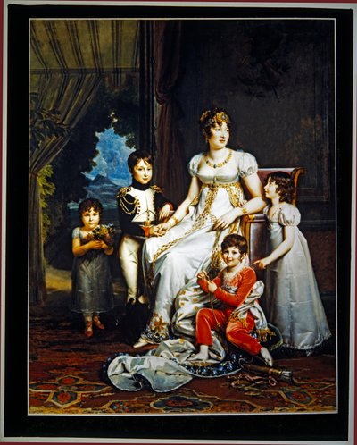 Rainha Carolina Murat e os seus quatro filhos (tela) de Marguerite Gerard