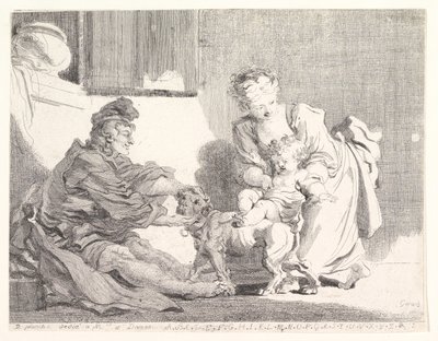 A criança e o buldogue, 1778. de Marguerite Gerard
