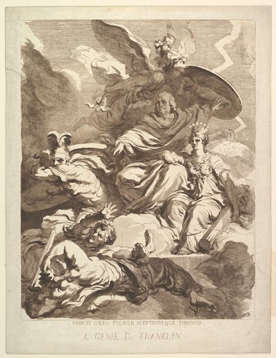 Para o gênio de Franklin, 1779. de Marguerite Gerard