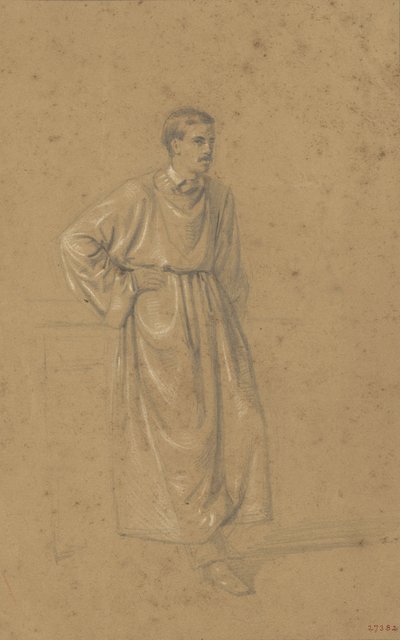 Estudo académico de uma figura masculina de Marià Fortuny Marsal