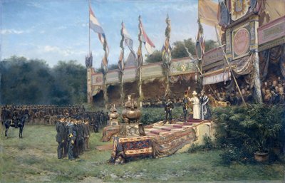 Apresentação da Cruz de Lombok pela Rainha Wilhelmina no Malieveld em Haia, 6 de julho de 1895 de Mari ten Kate