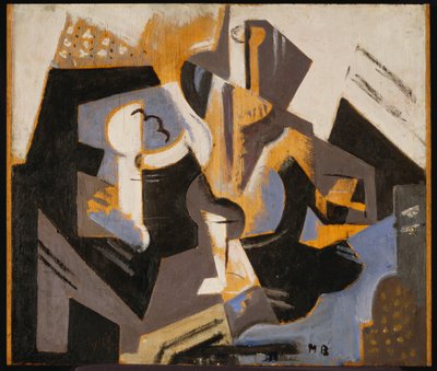 Natureza morta cubista em azul e cinza, c.1917 (óleo a bordo) de Maria Blanchard