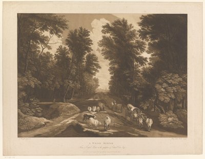 Paisagem arborizada com um caminho e viajantes
A Wood Scene (título sobre o objecto) de Maria Catharina Prestel