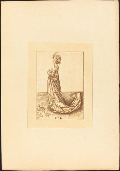 Uma dama de vestido longo de Maria Catharina Prestel after Martin Schongauer