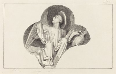 Um anjo, da Catedral de Wells de Maria Denman after John Flaxman