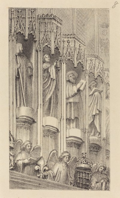 Estátuas na arquitetura da Capela de Henrique VII, Abadia de Westminster de Maria Denman after John Flaxman