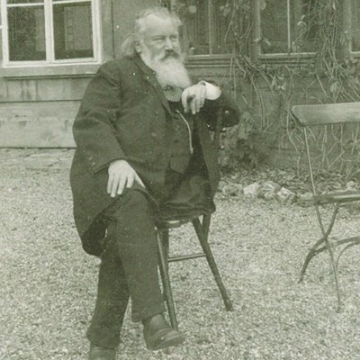 Retrato do compositor Johannes Brahms 1833-1897, 1894 de Maria Fellinger