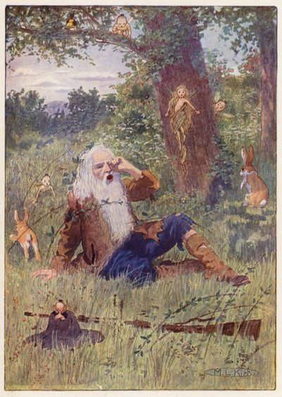 Ilustração para a história de Rip Van Winkle (litografia a cores) de Maria Louise Kirk