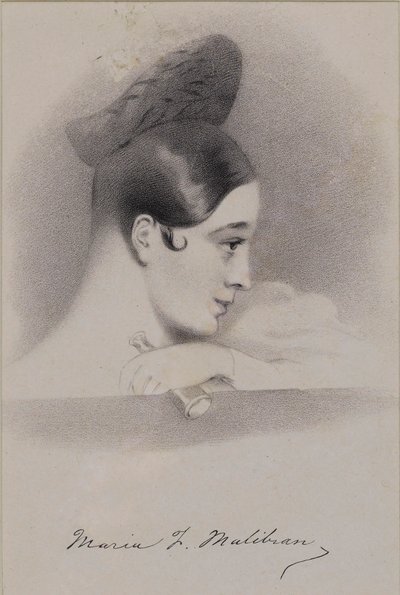 Auto-retrato, início da década de 1830. de Maria Malibran Garcia