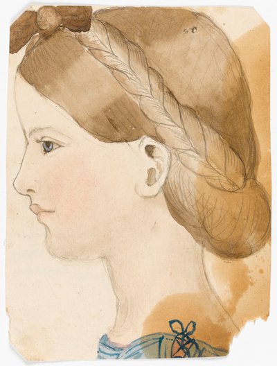 Retrato de M Rose Herschel com 7 anos (1851) pela sua irmã Maria, com 11 anos de Maria Sophia Herschel