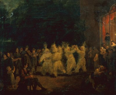 The Harvest Dance em Rosanna Co Wicklow (óleo) de Maria Spilsbury
