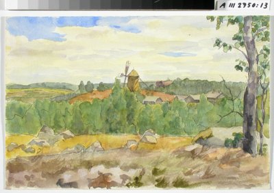 Estudo de paisagem com moinho de vento de Maria Wiik