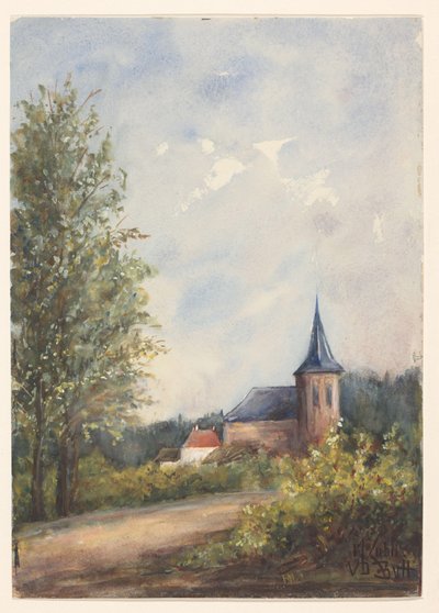 Paisagem com igreja de Maria Zubli van den Berch van Heemstede (signed by artist)