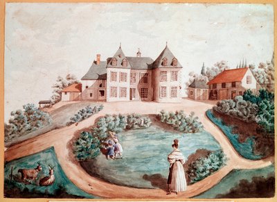 Um castelo em Touraine. Ilustração para O Lírio do Vale por Balzac. (Desenho de Maria du (attr. to) Fresnay