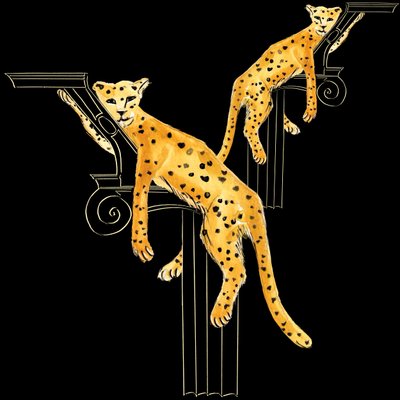 Leopardo Lounge Pair, 2020 (aguarela sobre papel) de Marianna Kulukundis