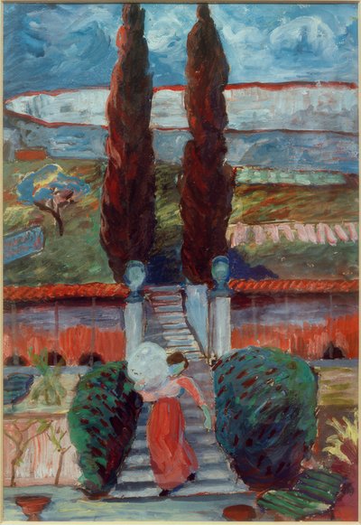 Paisagem de primavera com garota de Marianne von Werefkin