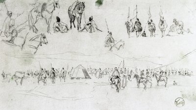 Paisagem com militares espanhóis e mouros de Mariano Fortuny y Marsal