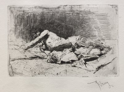 Homem rolando no chão de Mariano Fortuny y Marsal