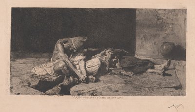 Arabe veillant le corps de son ami (árabe vigiando o corpo de seu amigo) de Marià Fortuny