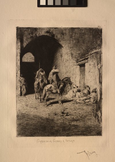 Guarda da Casbah em Tetuan. de Mariano Fortuny y Carbó