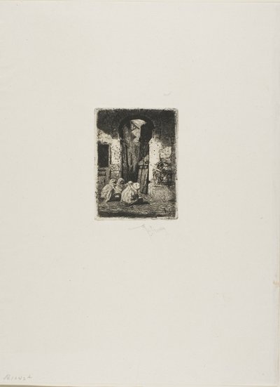 Tânger, árabes sentados de Mariano Fortuny y Marsal