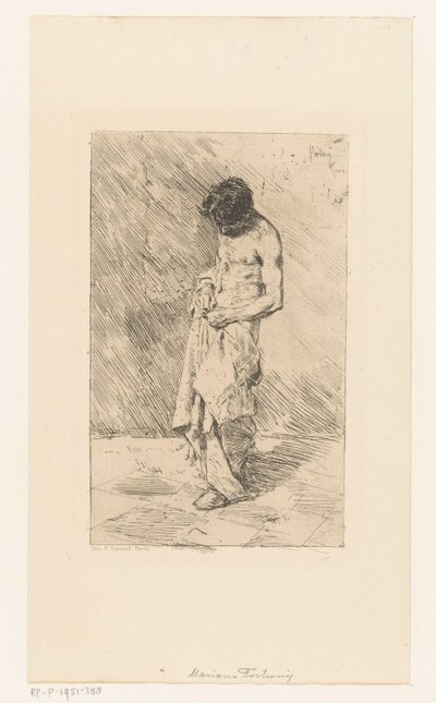 Modelo masculino em pé de Mariano José María Bernardo Fortuny y Carbó