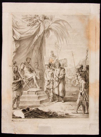 Jugurtha é amarrado e entregue a Silanus, que o leva a Marius de Mariano Salvador Maella