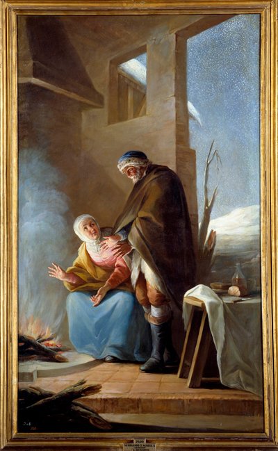 O Inverno. Pintura de Mariano Maella (1739 - 1819) Ec. Esp. de Mariano Salvador de Maella