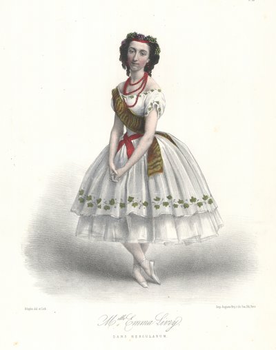 A bailarina francesa Emma Livry no Ballet Herculanum de Felicien David, na Ópera de Paris de Marie Alexandre (after) Alophe