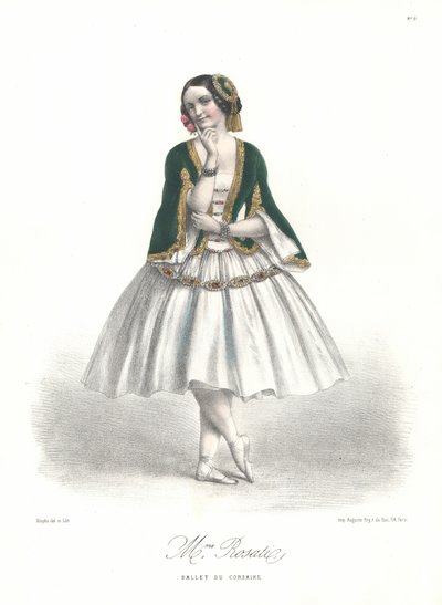 A bailarina italiana Carolina Rosati no ballet Le Corsaire, de Adolphe Adam, na Ópera de Paris de Marie Alexandre (after) Alophe