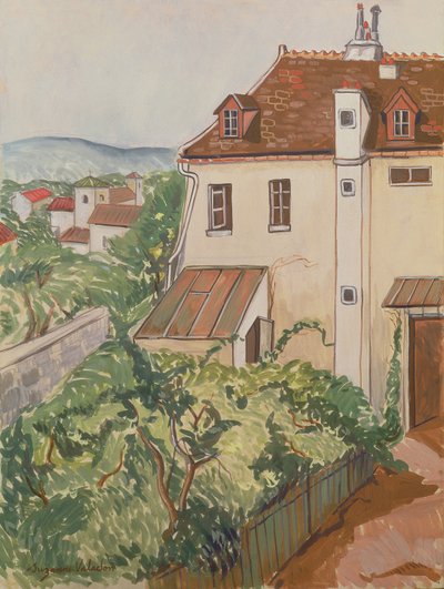 Vista de um jardim (wc e lápis sobre papel) de Marie Clementine (Suzanne) Valadon