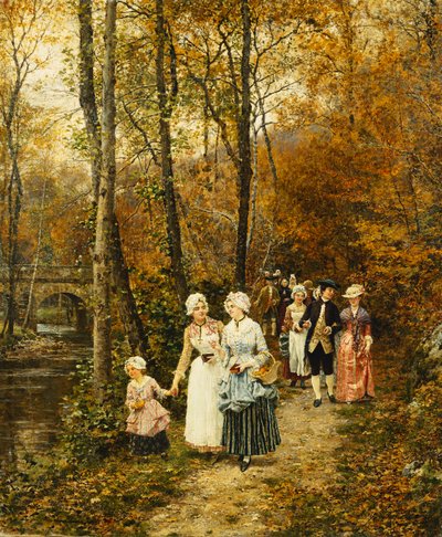 O passeio da tarde, 1879 de Marie Francois Firmin Girard