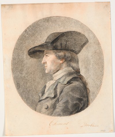 Retrato de J. F. Clemente. Perfil à esquerda de Marie Jeanne Clemens