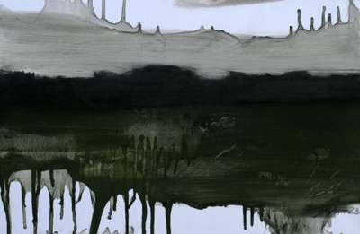 Paisagem invisível, 2023 (óleo e carvão sobre papel) de Marina Falco