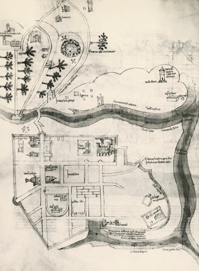 Mapa de Jerusalém, do Livro dos Segredos da Fidelidade da Cruz (Liber Secretorum Fidelium Crucis) de Marino the Elder (after) Sanuto