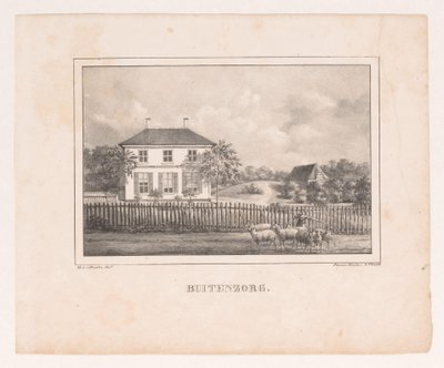 Vista de Huis Buitenzorg Buitenzorg (título no objeto) de Marinus Adrianus van Straten