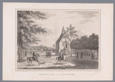 Vista da guarda principal em Oosterwijk Hoofdwacht em Oisterwijk (título no objeto) de Marinus Adrianus van Straten