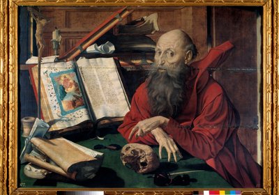 Representação de São Jerônimo em seu estudo (Pintura de Marinus van Reymerswaele