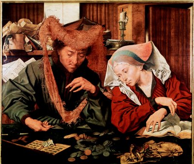O emprestador e a sua mulher. (óleo no painel de Marinus van Reymerswaele