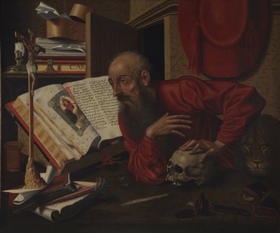 São Jerônimo em sua cela de Marinus van Roejmerswaelen