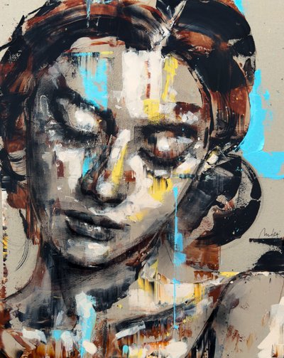 Meditate, 2024 (acrílico e óleo sobre tela invertida) de Mario Henrique