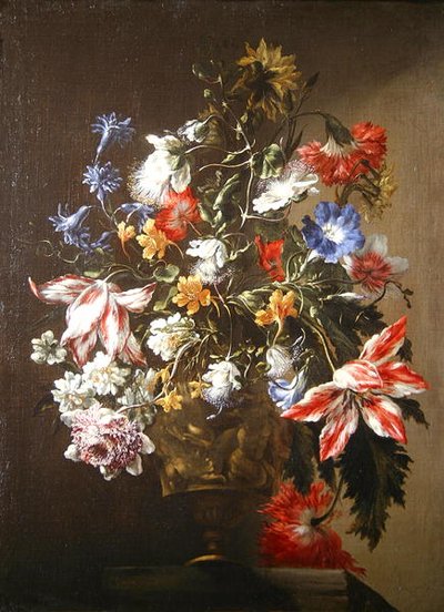 Uma Natureza Morta de Flores em um vaso (óleo sobre tela) de Mario dei  Fiori