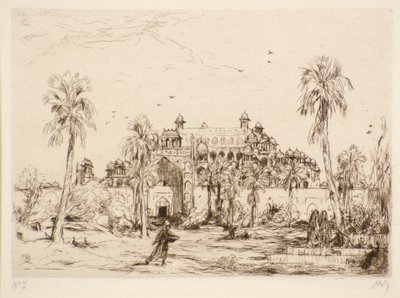 Sem título [Palácio no Norte de África] (gravura) de Marius Alexander Jacques Bauer