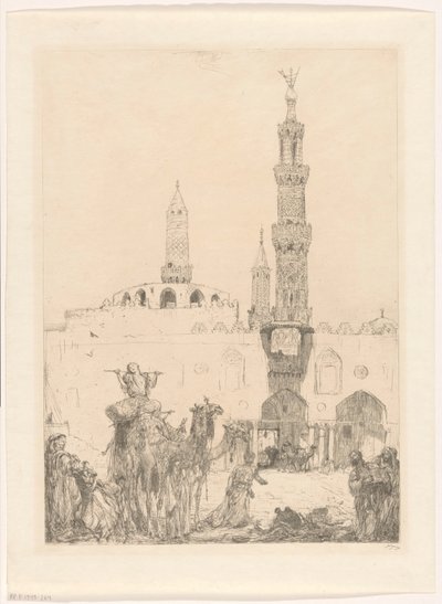 Mesquita Al-Azhar no Cairo de Marius Bauer (signed by artist)