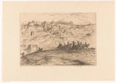 Cavaleiros numa colina de Marius Bauer (signed by artist)