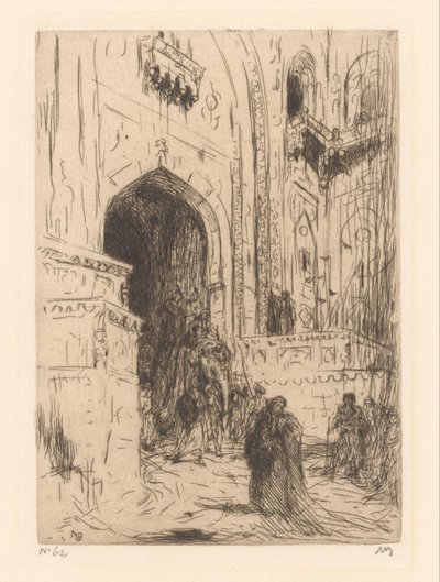 Portão de entrada de um palácio em Deli de Marius Bauer (signed by artist)
