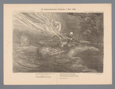 O telefone de Amsterdã, 1 nov. 1896 (título no objeto) de Marius Bauer