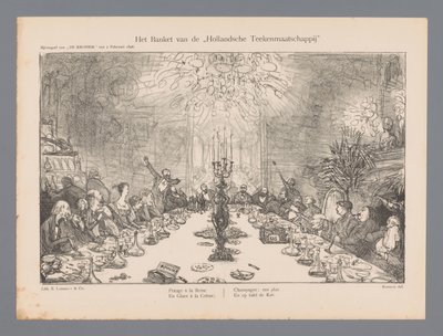 O Banquete da Sociedade Holandesa de Desenho (título sobre o objecto) de Marius Bauer